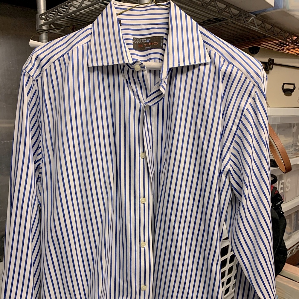 Etro French cuff dress shirt size 42